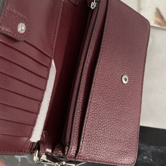 MICHAEL KORS Charm Small Phone Crossbody Bag Berry Red AUTHENTIC Minor Defect - Picture 13 of 14